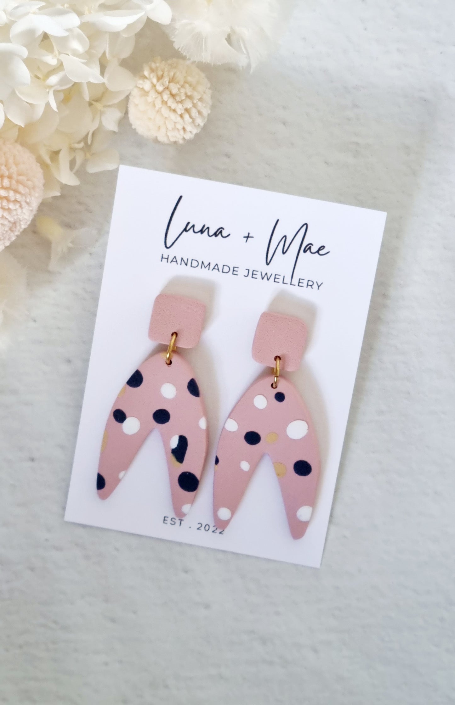 Timeless Pink Spotty Dangle #2 - Luna + Mae