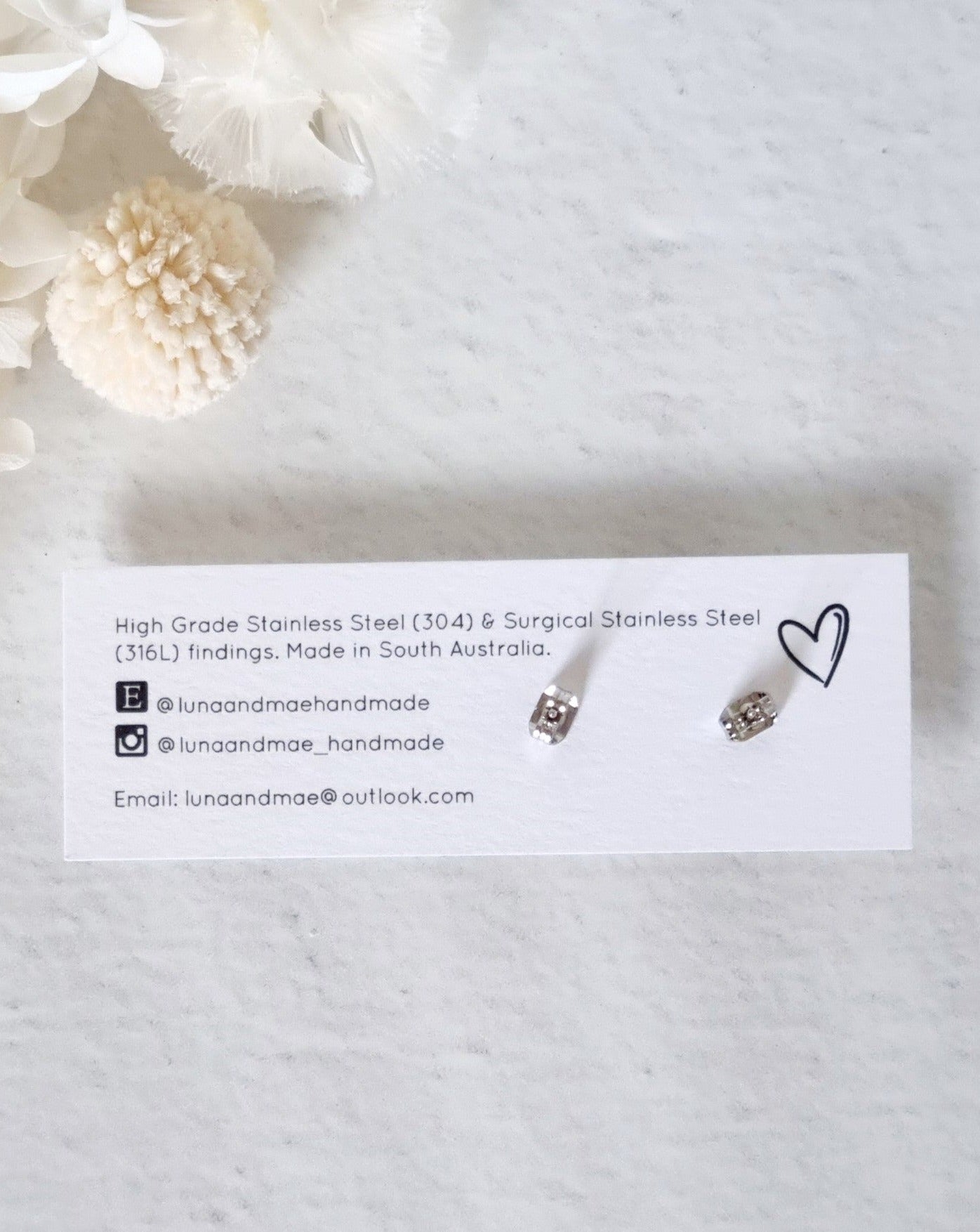 Rainbow Small Heart Stud Earrings