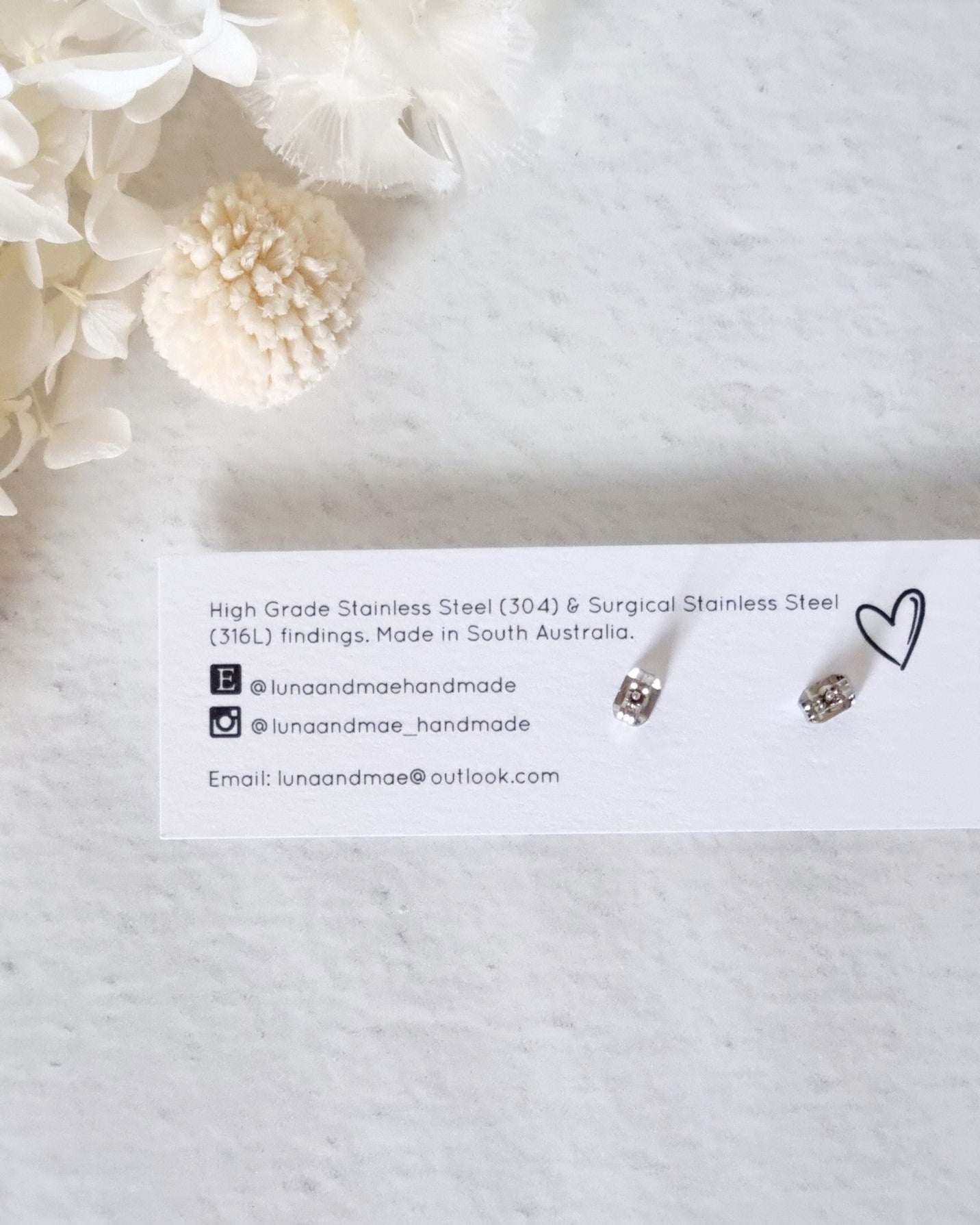 Tiny Pale Neon Floral Stud Earrings