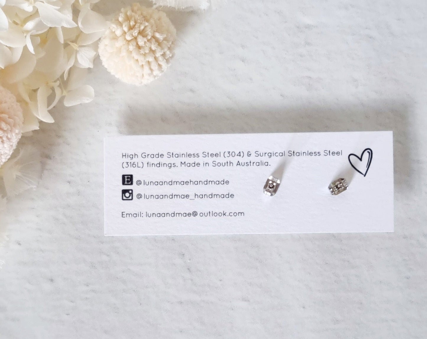 Fabric Petal Stud - Luna + Mae