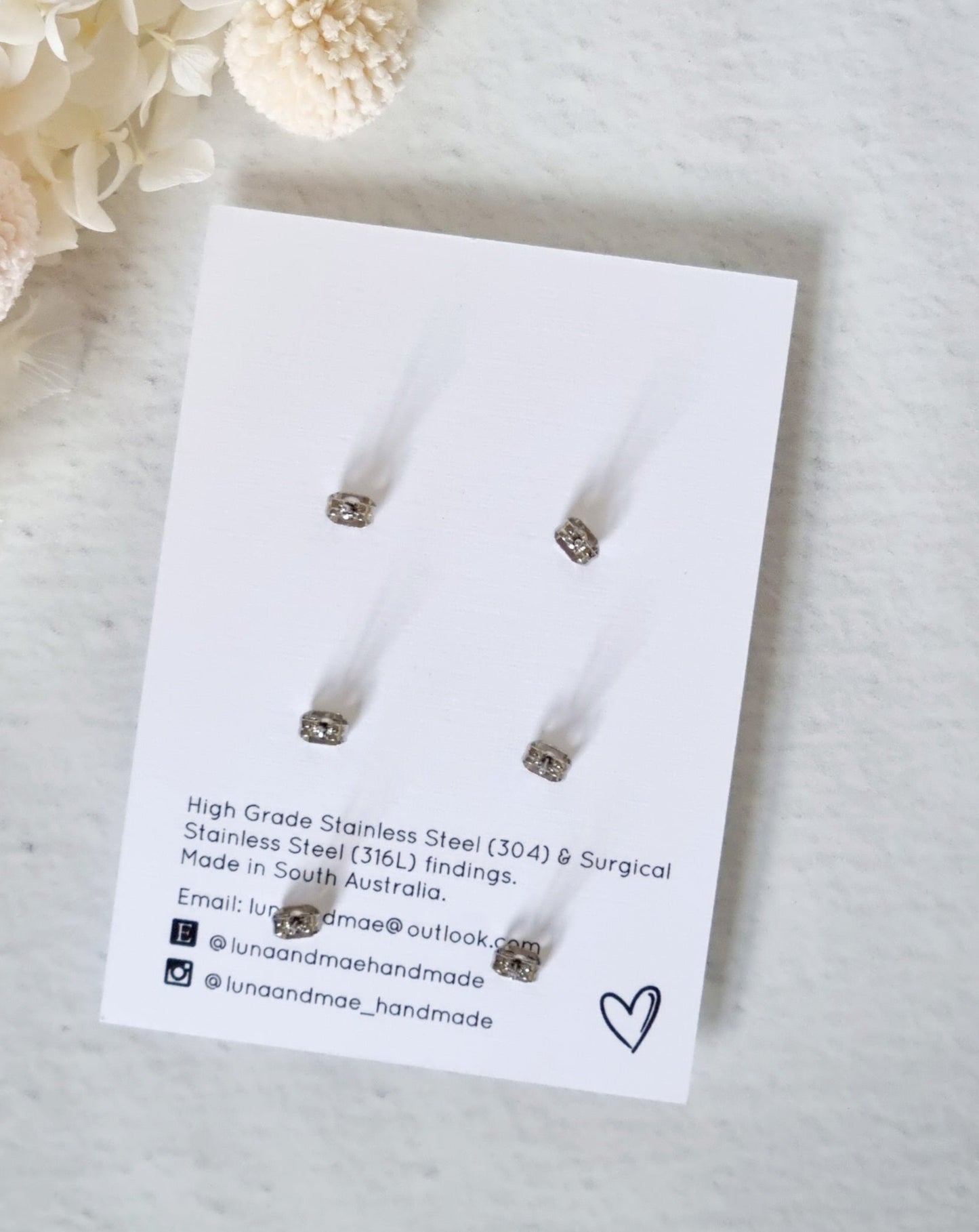 Fabric Trio Stud Pack #3 - Luna + Mae