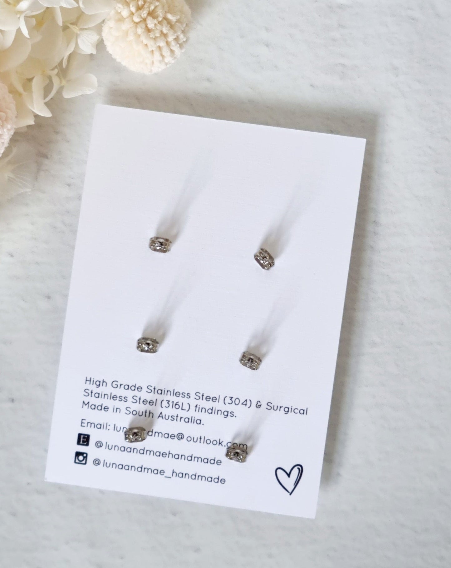 Fabric Trio Stud Pack #2 - Luna + Mae