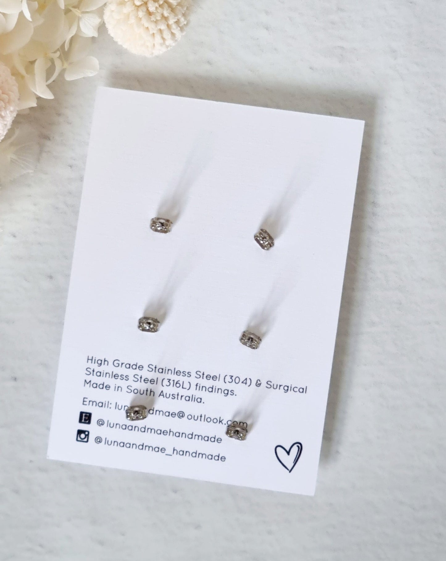 Fabric Trio Stud Pack #1 - Luna + Mae