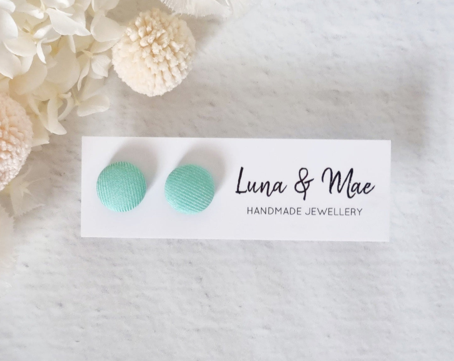 Fabric Mint Stud - Luna + Mae