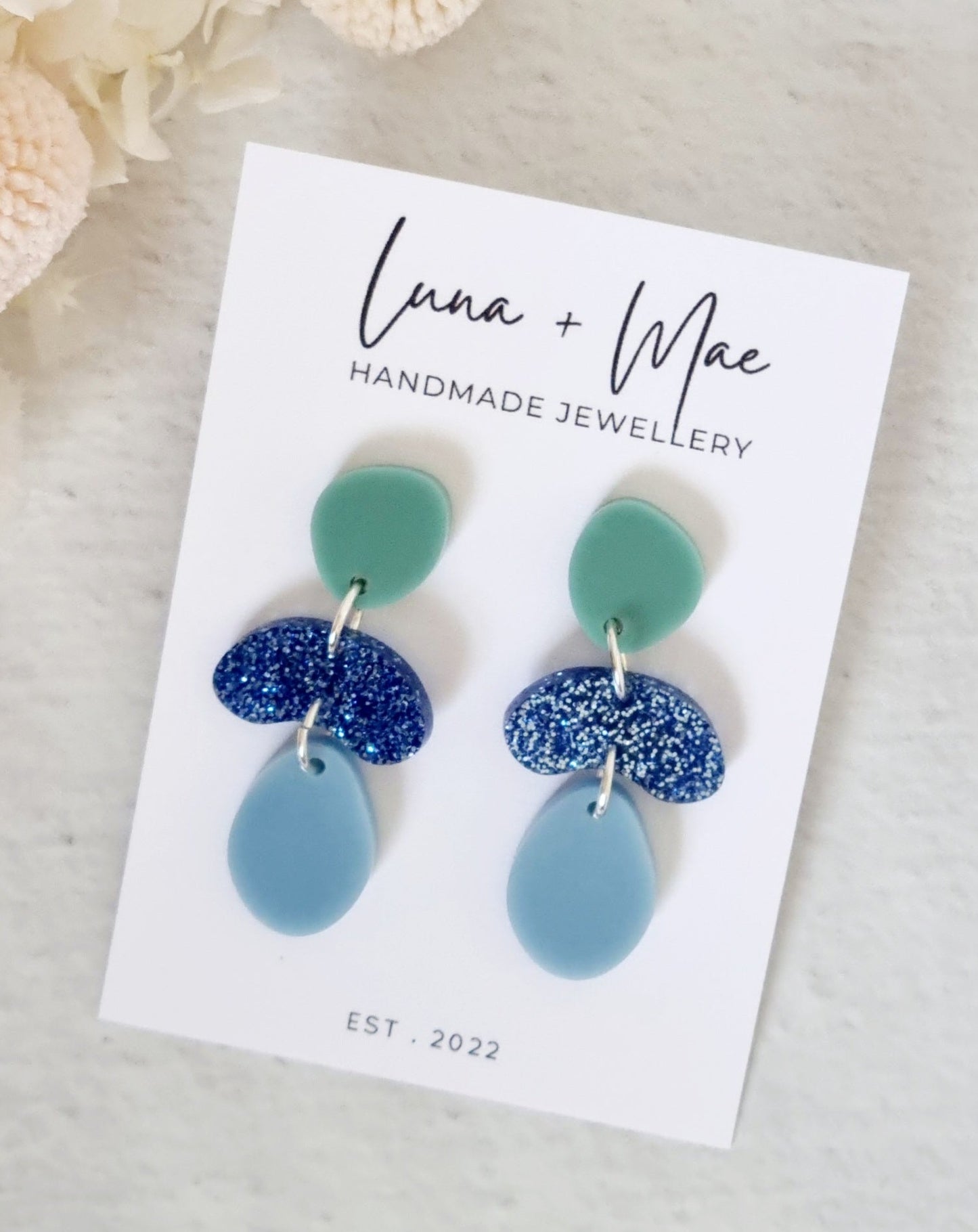 Petal Blue Dangle - Luna + Mae