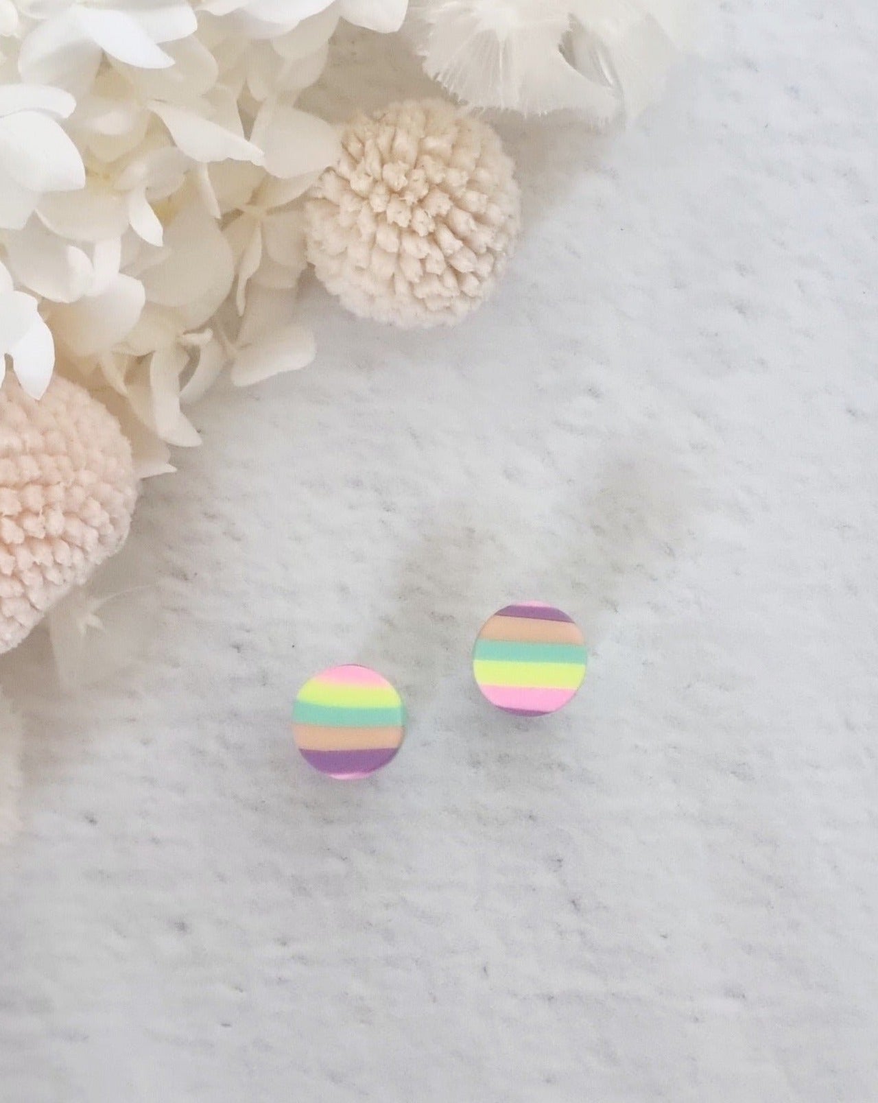 Rainbow Small Circle Stud - Luna + Mae