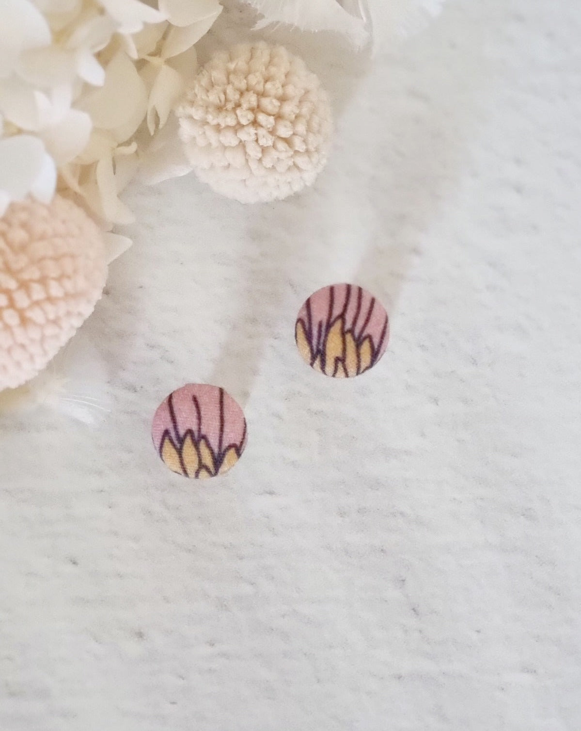 Fabric Petal Stud - Luna + Mae