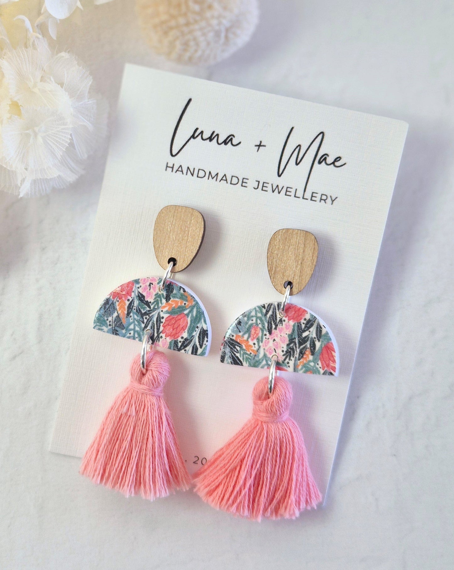 Tassel Garden Pink Dangle Earrings