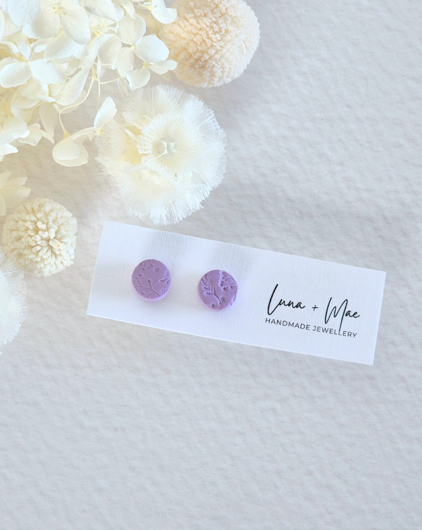 Tiny Purple Flower Stud Earrings