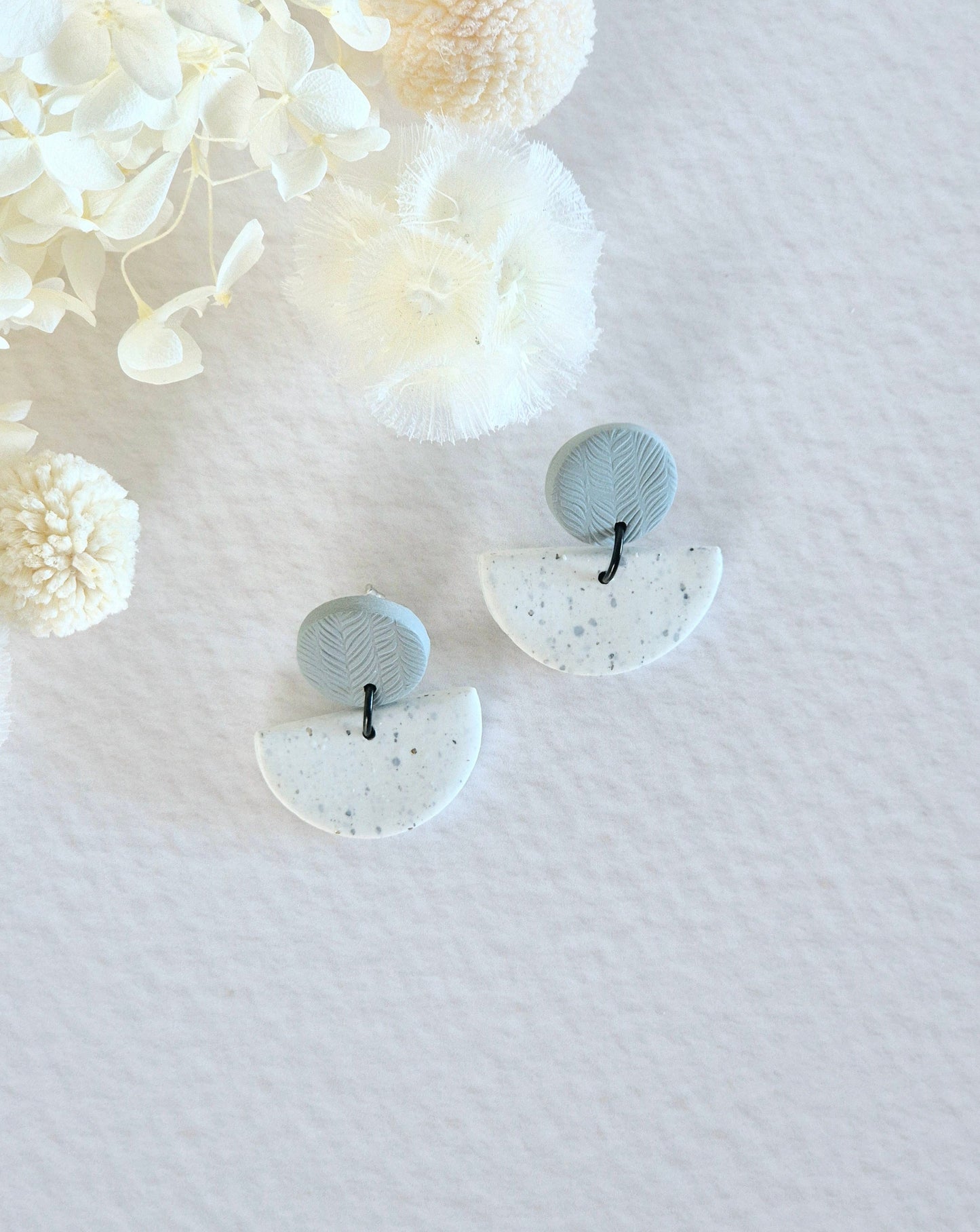 Luna Granite + Sage Green Dangle Earrings