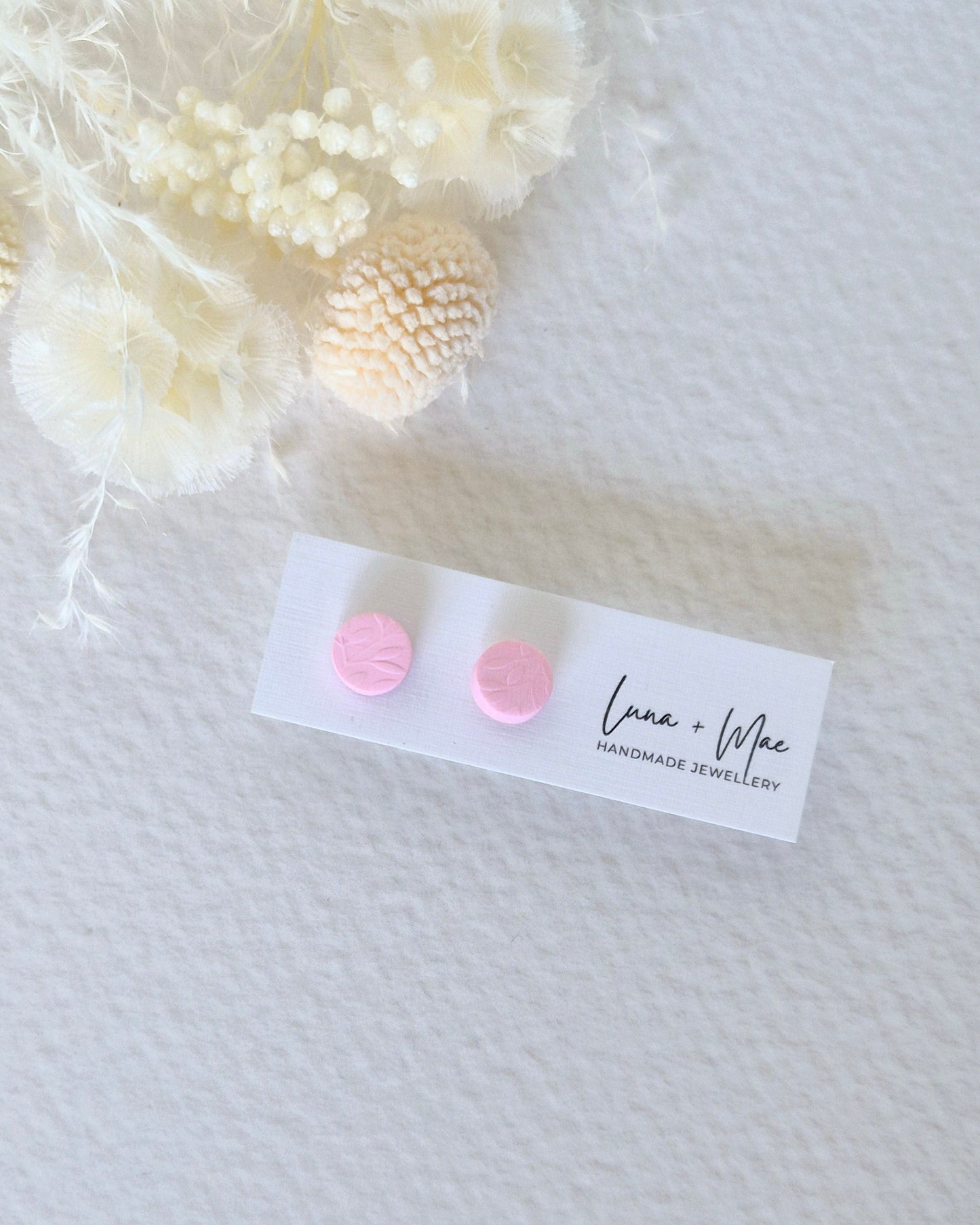 Tiny Pale Neon Floral Stud Earrings