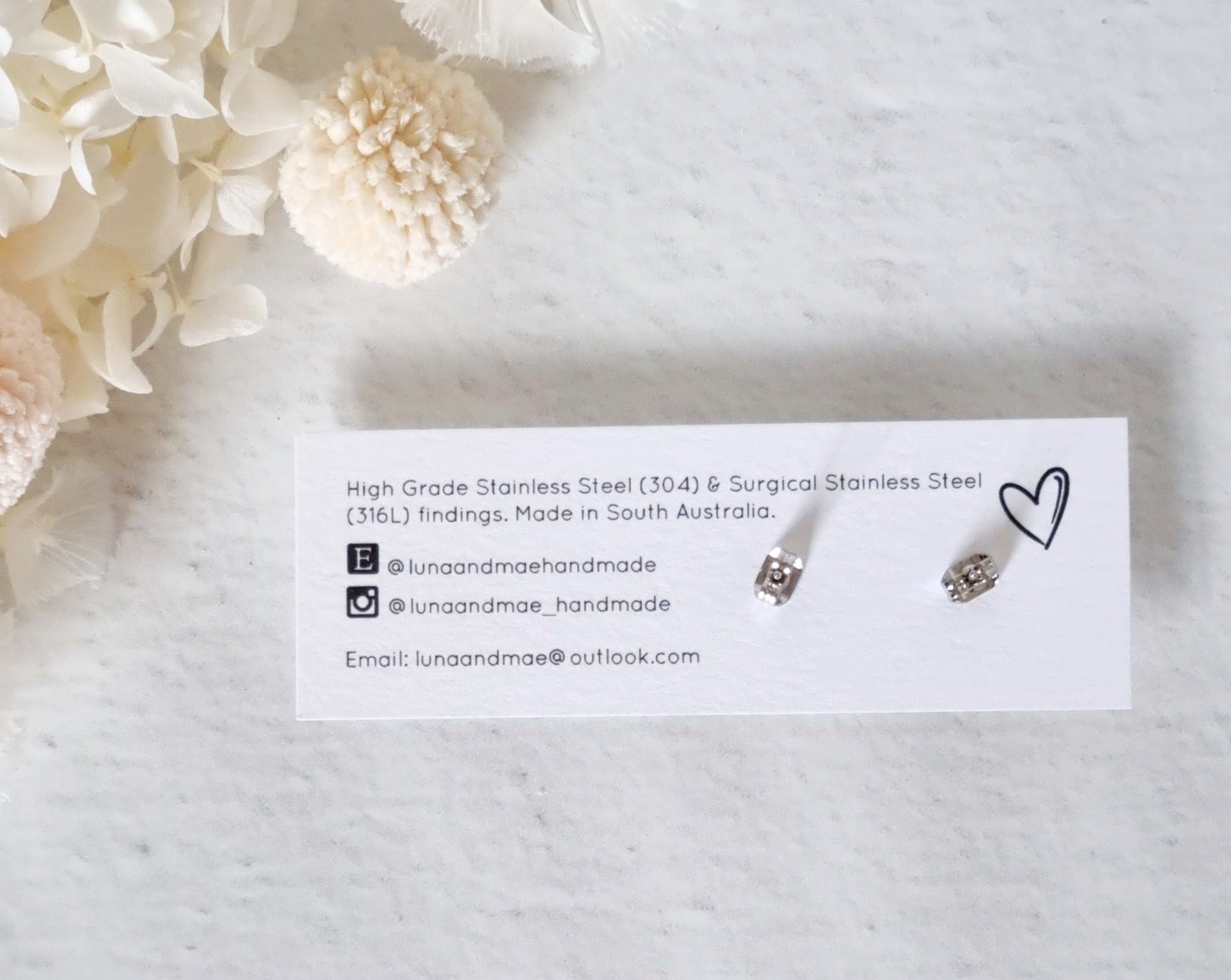 Fabric Pink Swirl Stud - Luna + Mae