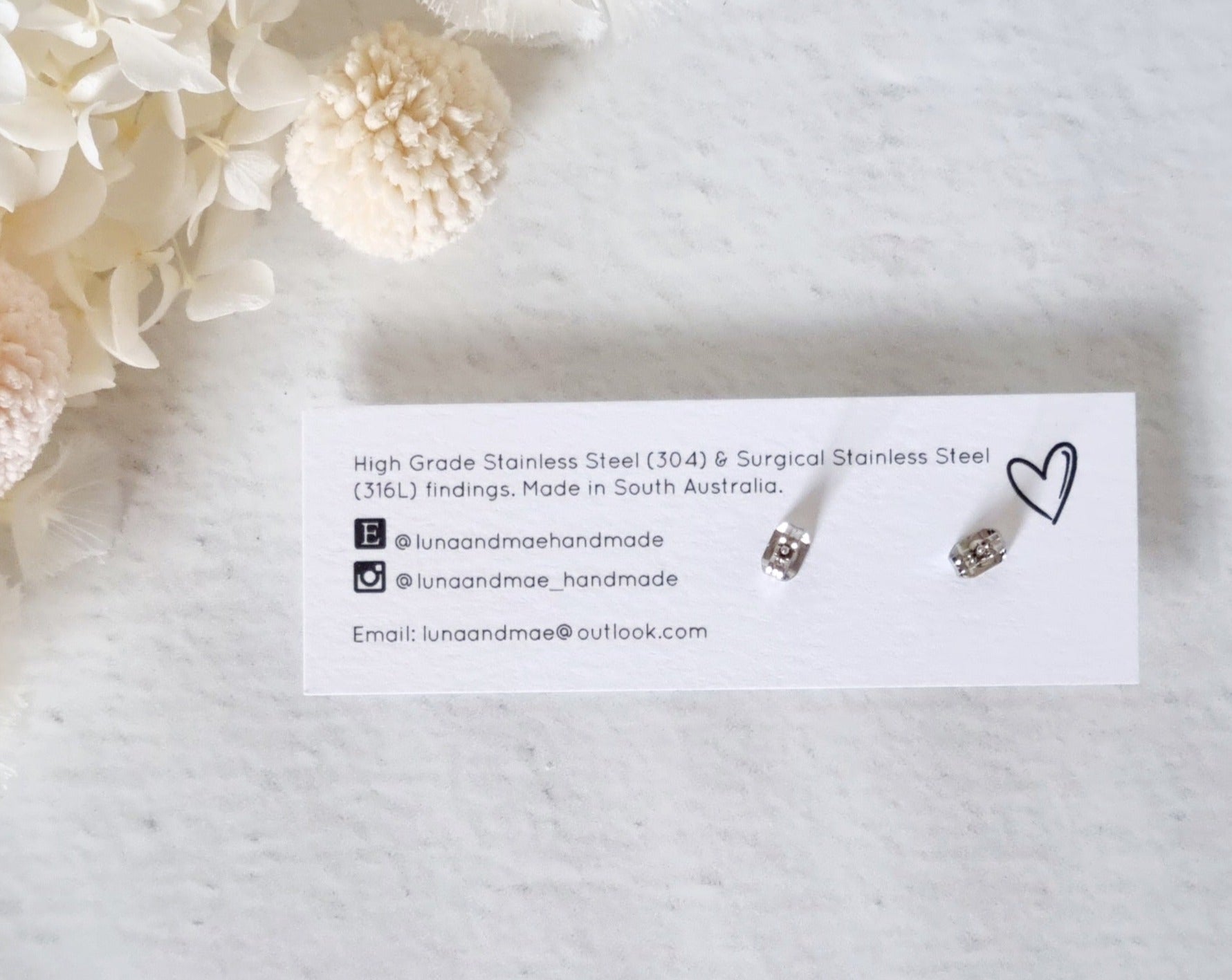 Fabric Green Flower Stud - Luna + Mae