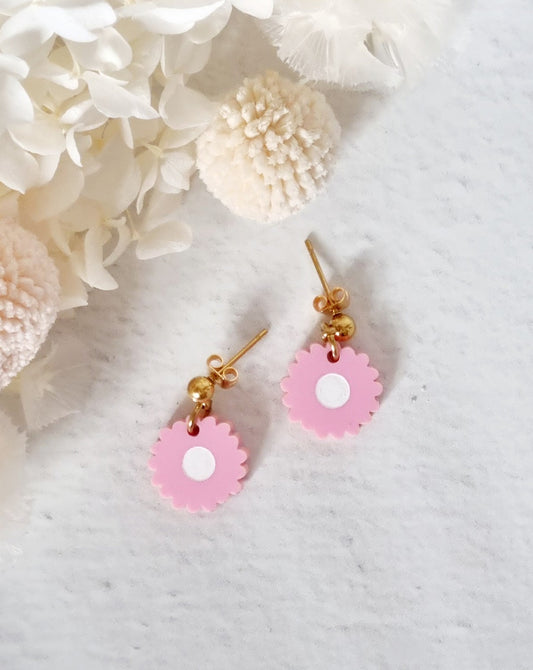 Moon Daisy Pink Dangle - Luna + Mae