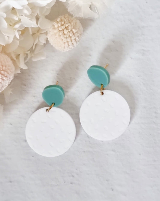 Bessie White Dot Dangle - Luna + Mae