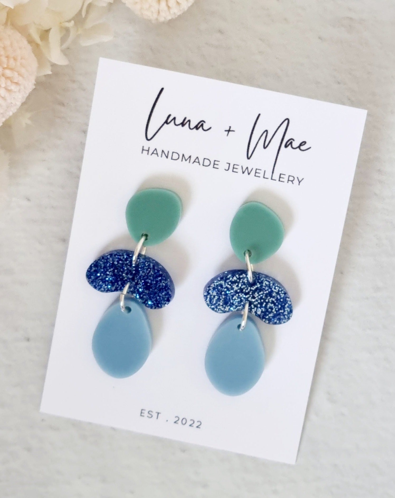 Petal Blue Dangle - Luna + Mae