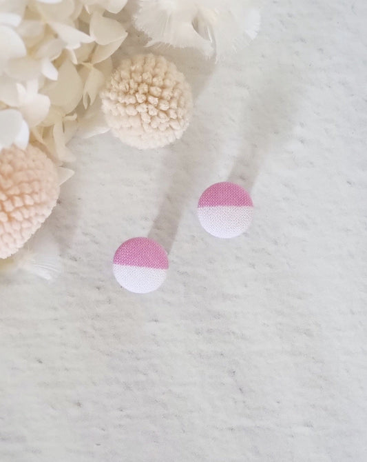 Fabric Pink Duo Stud - Luna + Mae