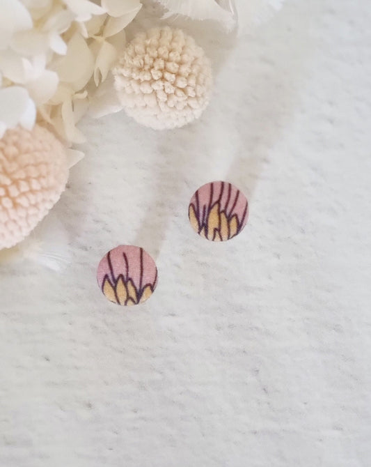 Fabric Petal Stud - Luna + Mae