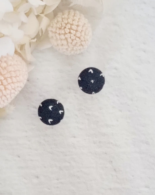 Fabric Heart Stud - Luna + Mae