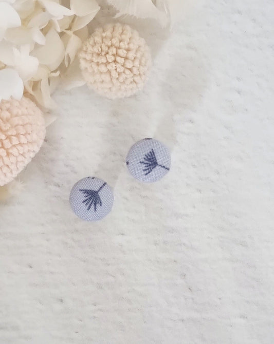 Fabric Grey Dandelion Stud - Luna + Mae
