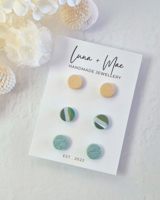 Saxe Tiny Trio Stud Earring Pack #1