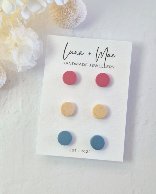 Classic Tiny Trio Stud Earring Pack #2