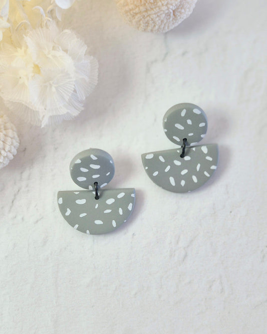 Luna Sage Green Fleck Dangle Earrings