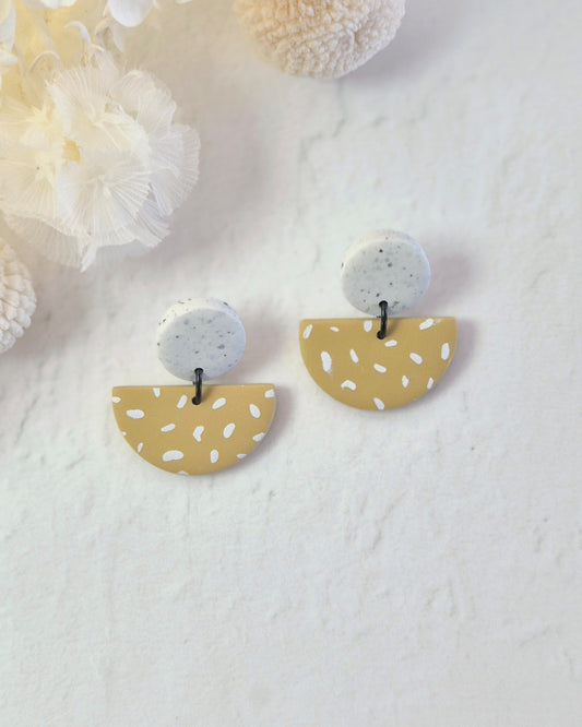 Luna Mustard + Granite Dangle Earrings