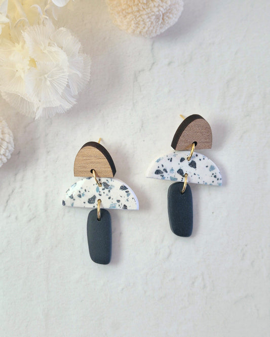 Terrazzo Navy Dangle Earrings