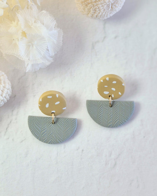 Luna Sage Green + Mustard Dangle Earring