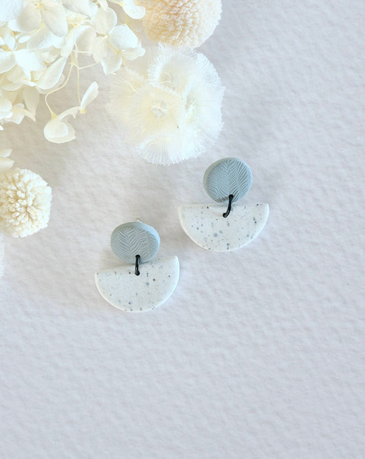 Luna Granite + Sage Green Dangle Earrings