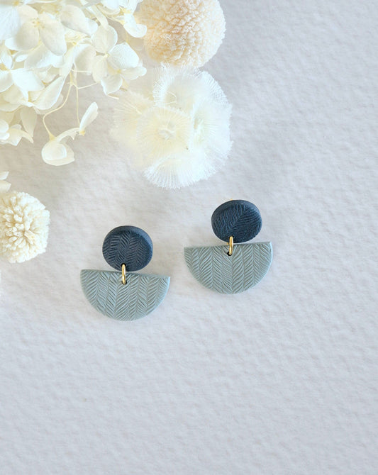Luna Sage + Navy Dangle Earrings
