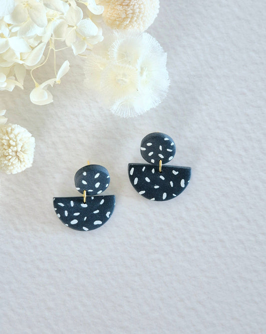 Luna Navy Fleck Dangle Earrings