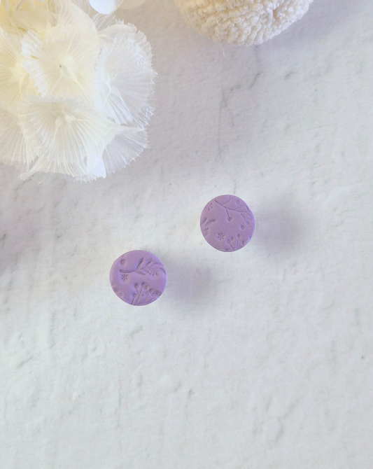 Tiny Purple Flower Stud Earrings