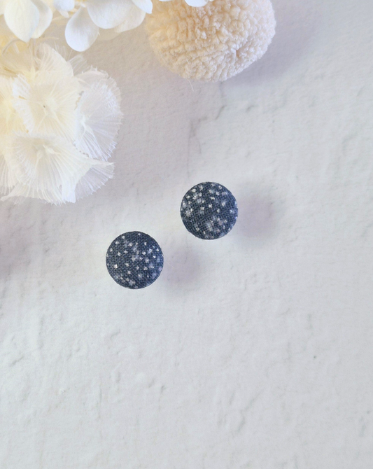 Fabric Midnight Stud Earrings