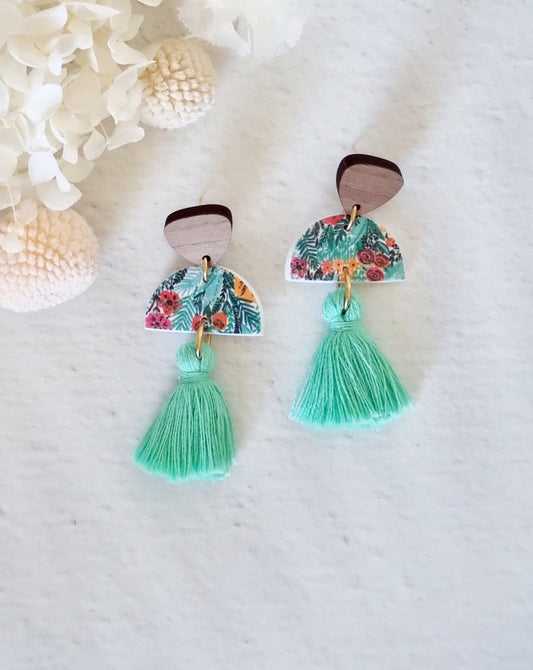 Tassel Jungle Green Dangle Earrings